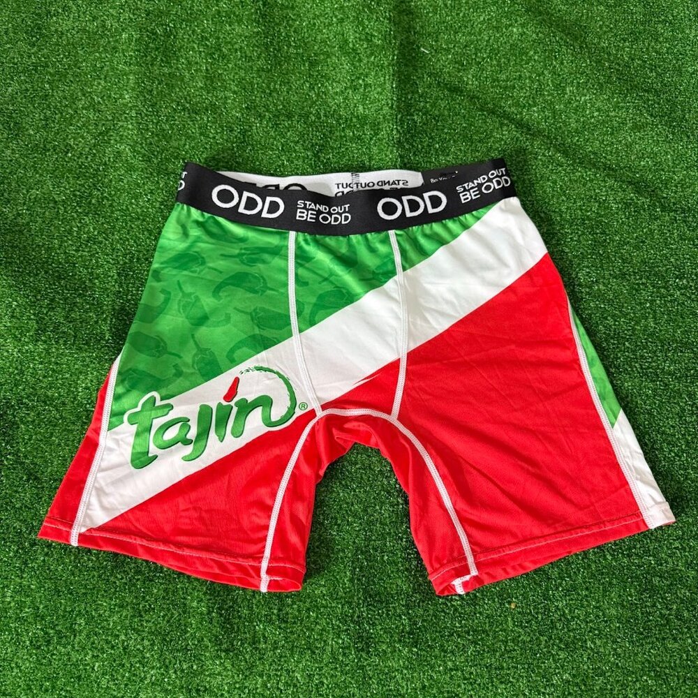 ODD Tajin Split Red and Green Soft Microfiber Funny Boxer Briefs Size L NWT